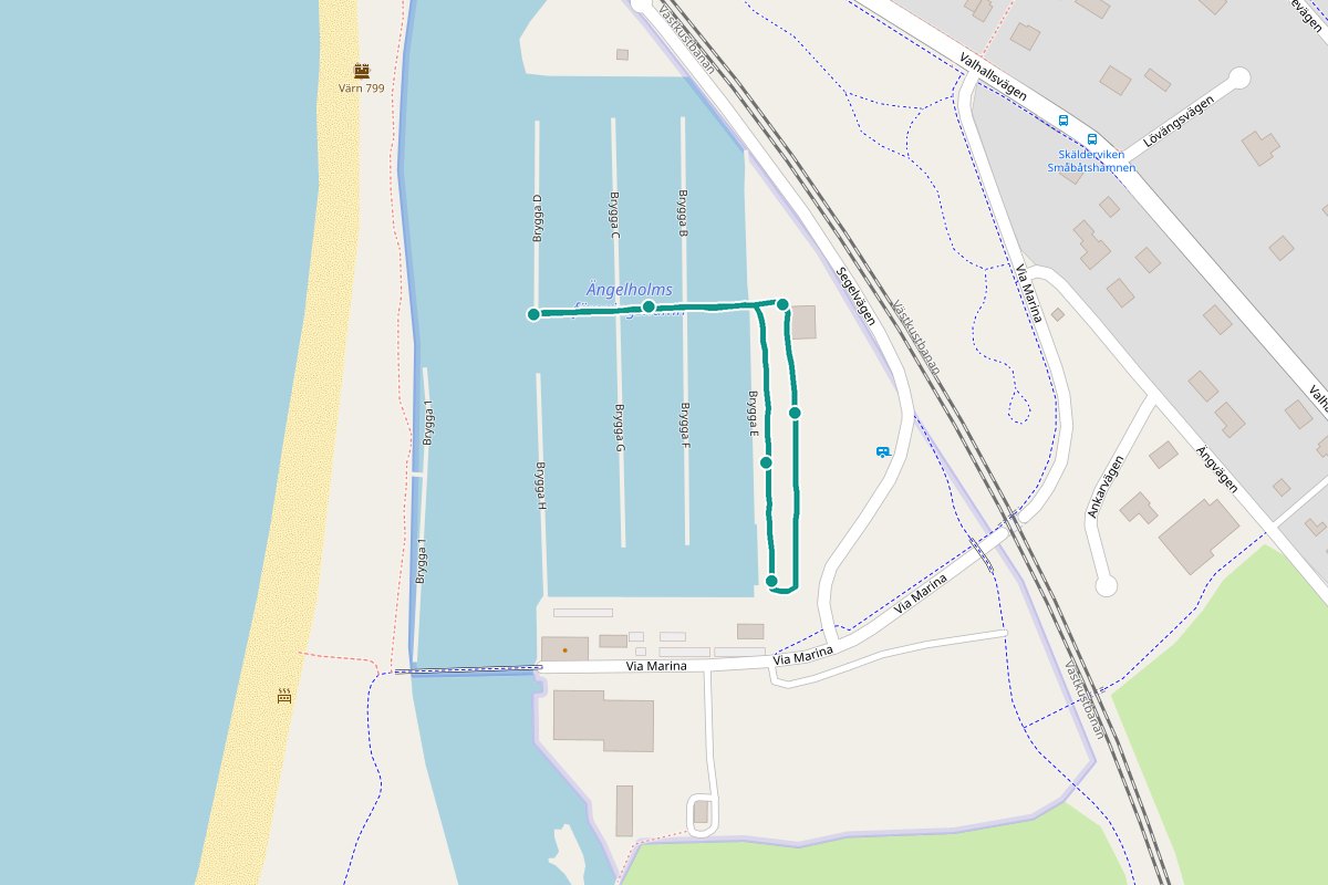 Karta över Ängelholms hamn