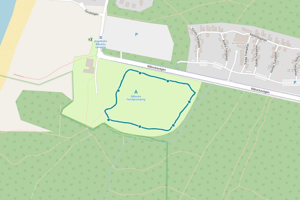 Karta över Råbocka Camping
