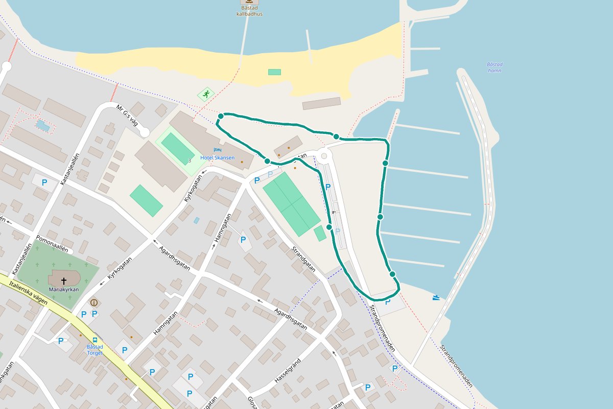 Karta över Båstad Hamn