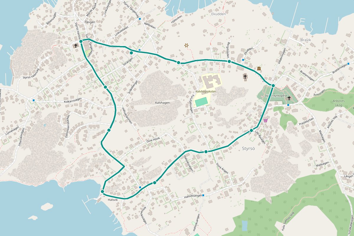 Karta över Styrsö rundan