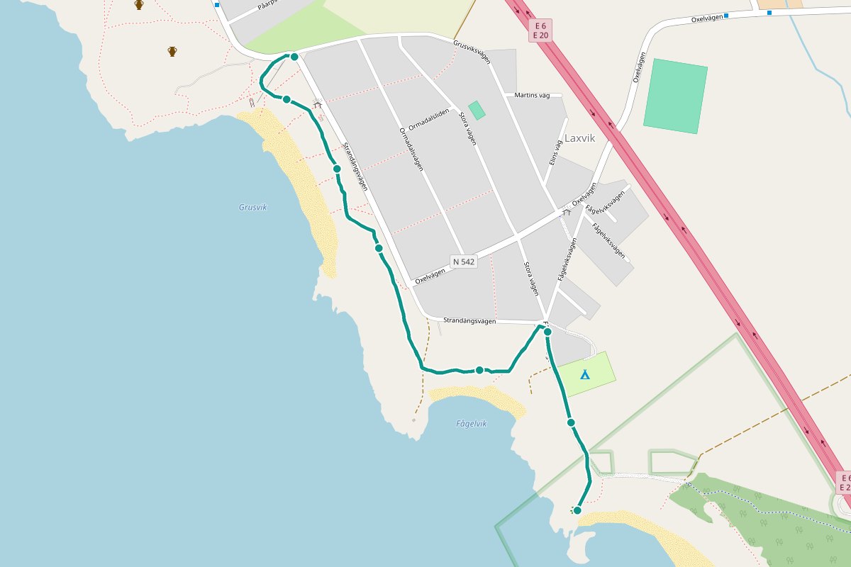 Karta över Laxvik