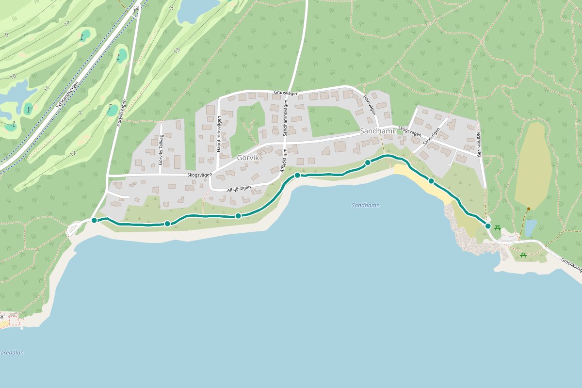 Karta över Prinsen Sandhamn