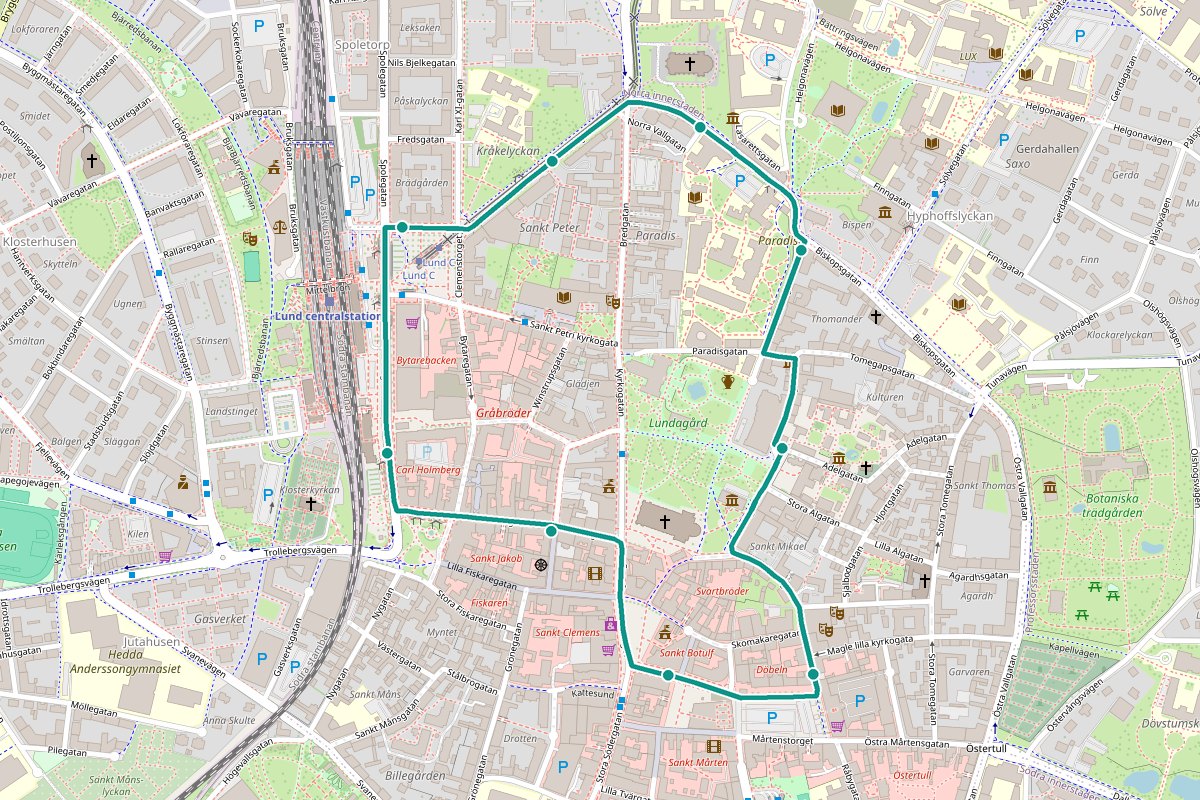 Karta över Karnevalståget